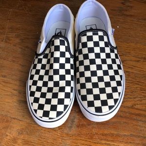 Vans slip on checkered shoes